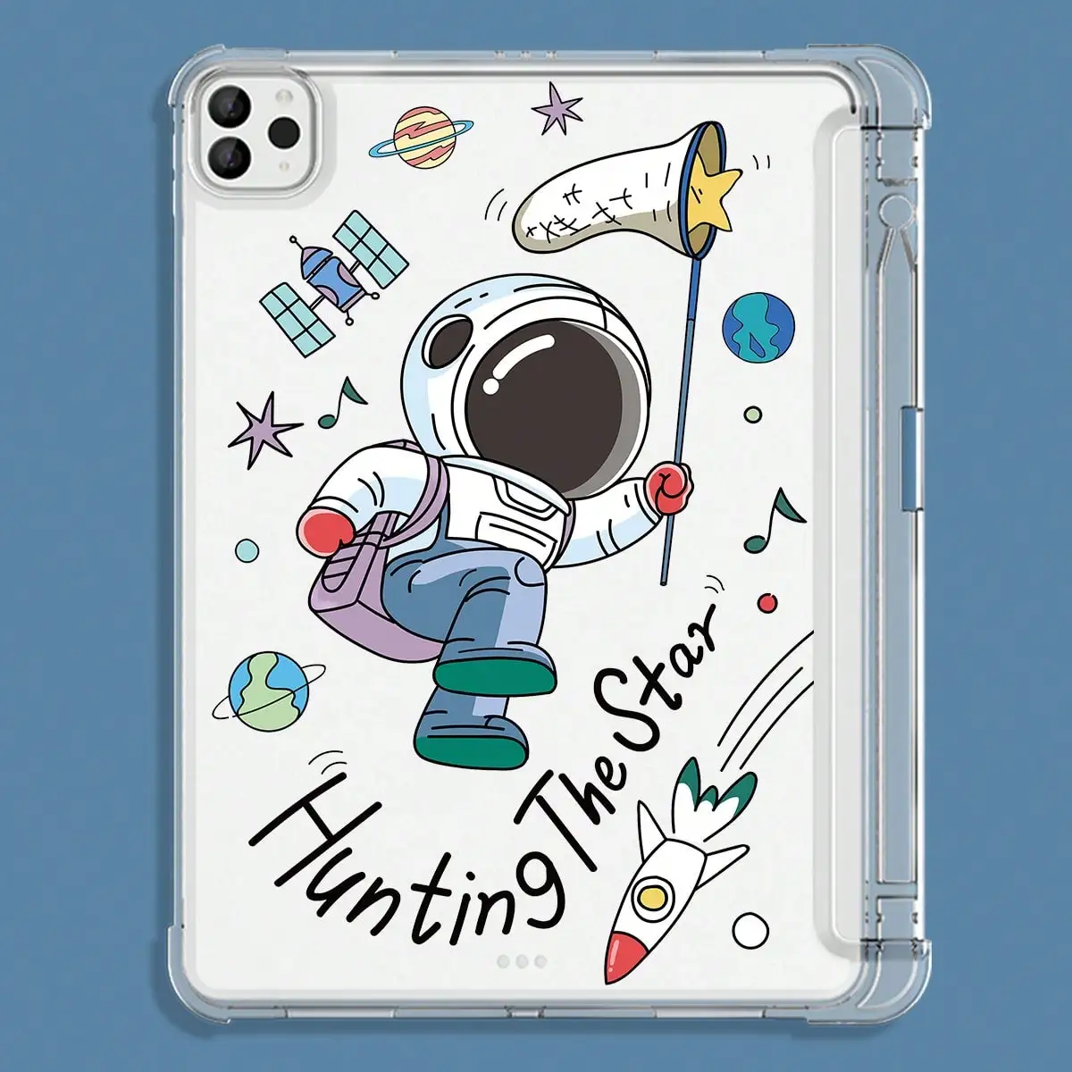 

For iPad Case iPad 12.9 4th 5th 6th Pro 11 2nd 3rd 4th Air 4th 5th 10.9 iPad 10th Gen Cartoon Astronaut Crystal Protective Case