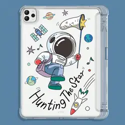 For iPad Case iPad 12.9 4th 5th 6th Pro 11 2nd 3rd 4th Air 4th 5th 10.9 iPad 10th Gen Cartoon Astronaut Crystal Protective Case