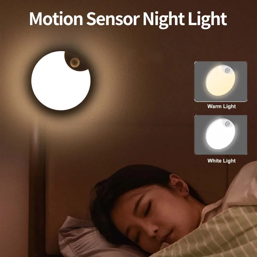 

Motion Sensor LED Night Light Rechargeable Cabinet Light Human Induction Night Lamp for Kitchen Bedroom Stairs Hallway Lamp