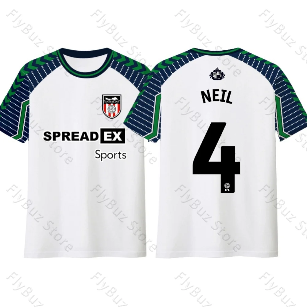 

2025 Summer New Sunderland Fan Football Shirt Fashion Street Breathable Comfortable Quick Drying Training Shirt Adult Size