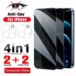 Anti-Spy Tempered Glass for iPhone 15 14Plus 11 12 13 Pro Max Camera Protector on IPhone 11 Pro Max 12 13 Mini 14Plus Lens Films