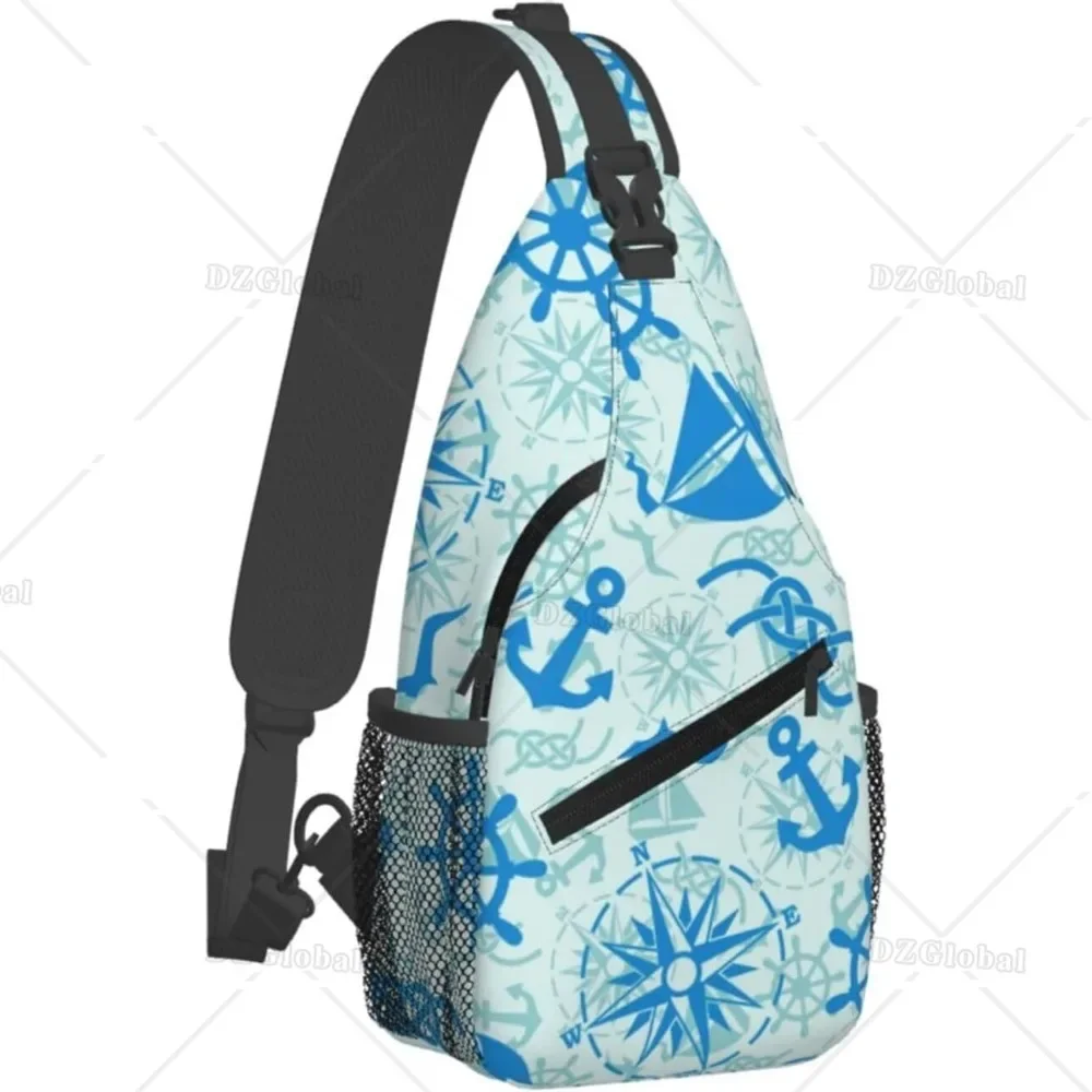 Ocean Elements Sea Anchor Sling Bag for Men Women Lightweight Shoulder Chest Bags Multipurpose Sling Backpack Crossbody Daypack