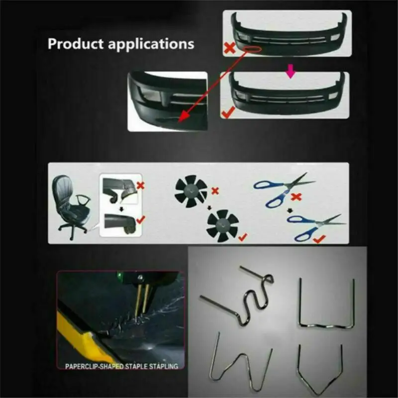 

V-shaped Set Hot Stapler Staples For Plastic Welder Plastic Repair Standard Pre Cut Wave Staples Welding Bumper Car Bumper Repa