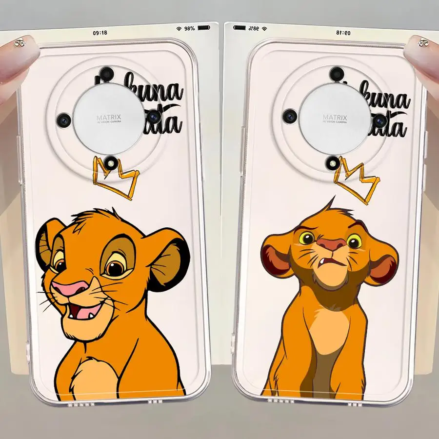 حافظة لهاتف Honor X8a 90 Lite X9a X9b X8 X7b X8b غطاء شفاف Disney Lion King