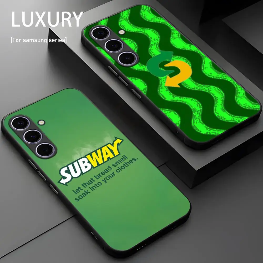 Cool sandwich LOGO Phone Case For Samsung Galaxy S24 S23 S22 S21 S20 Plus Ultra Note20 Soft Black Phone Cover