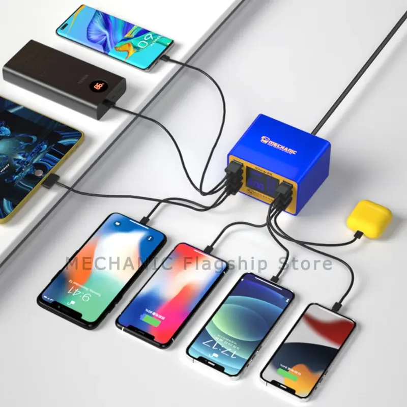 Mecánico de carga rápida Icharge 8M, pantalla Digital para teléfono, IPAD, multiinterfaz, protección contra cortocircuitos, carga