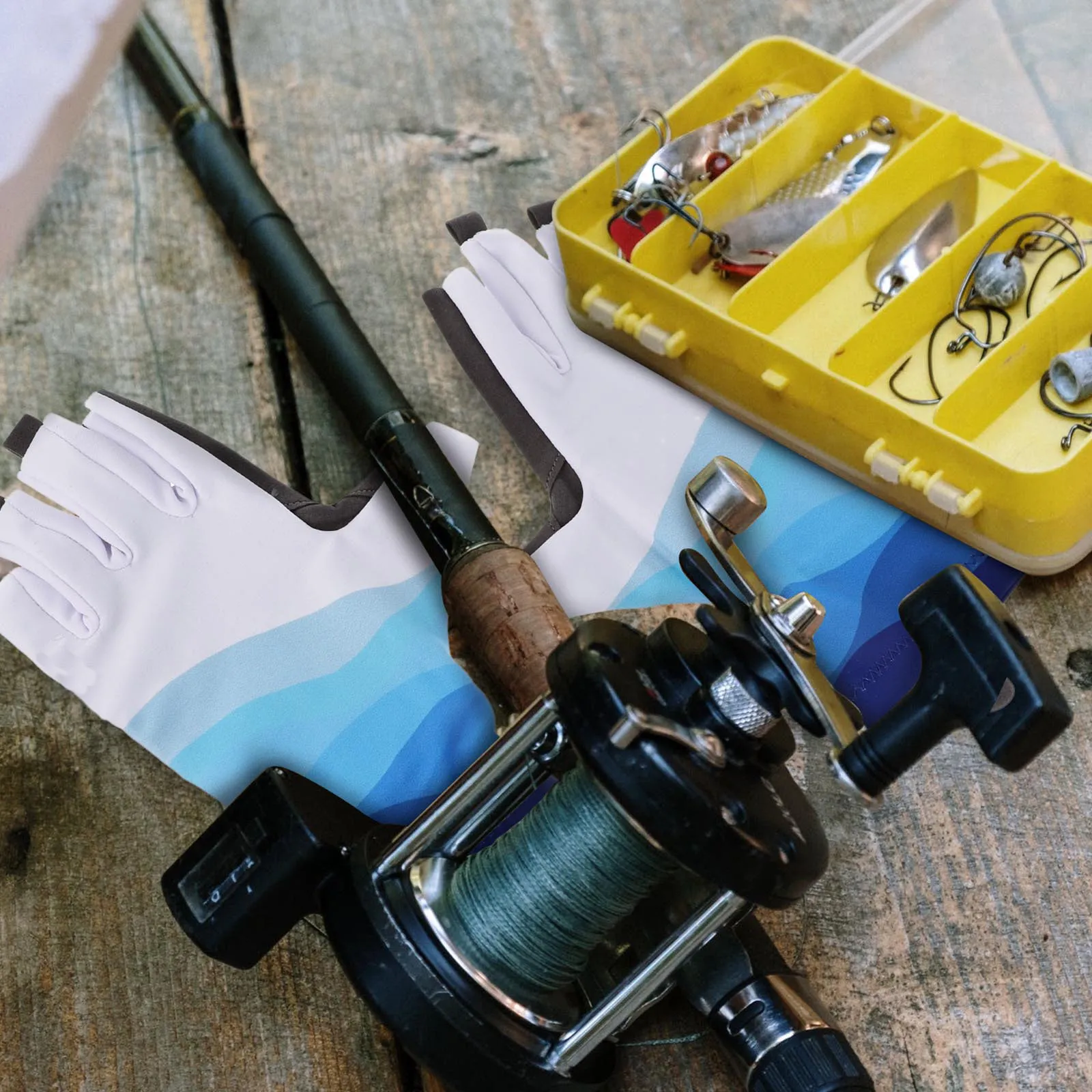 

1Pair Sun Protection Gloves Breathable Quick-Dry Anti-Slip Half-Finger Fishing Mitts for Outdoor Sports Riding Hiking Camping