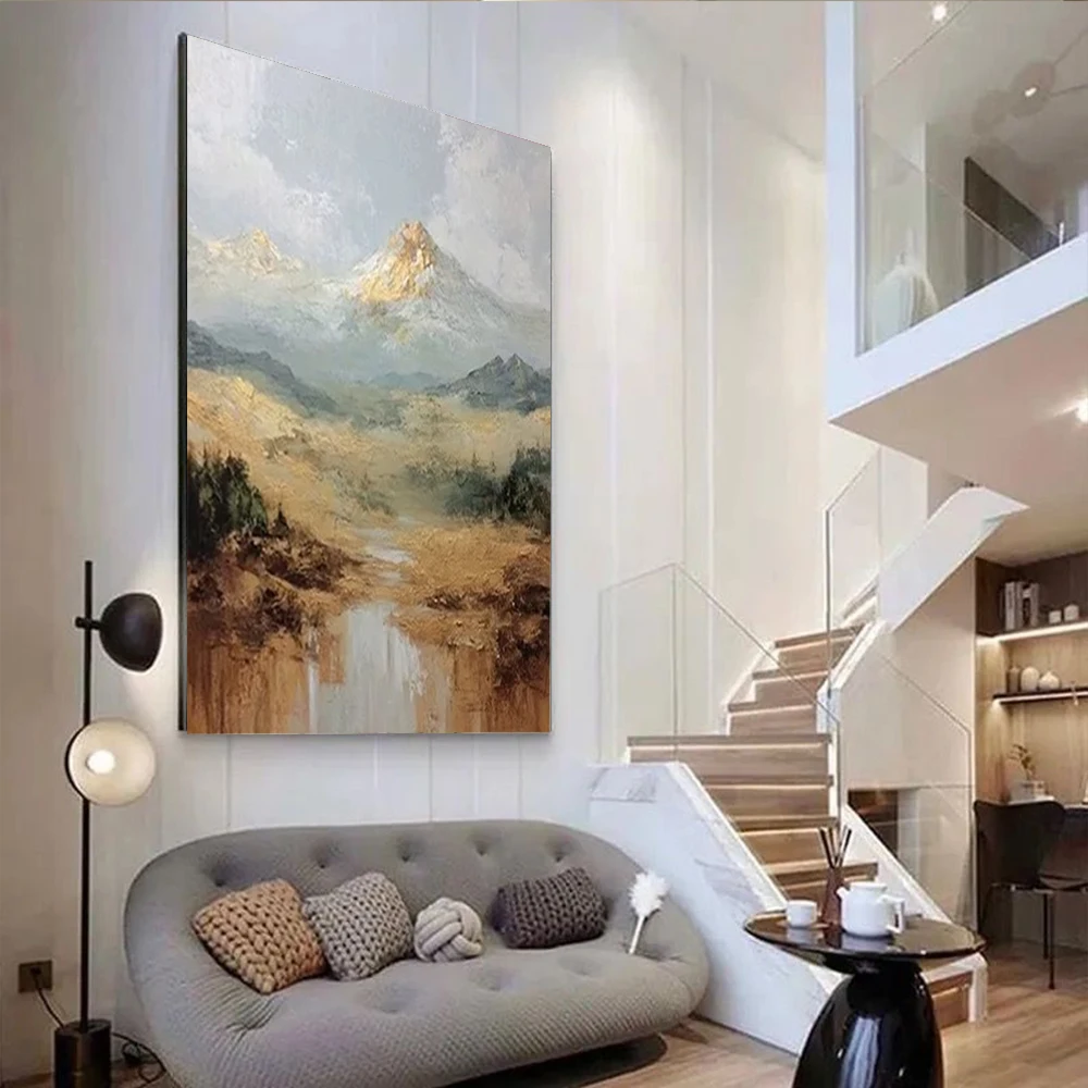 

100% hand drawn blue abstract oil painting original wall painting home living room decoration paint interior aesthetics