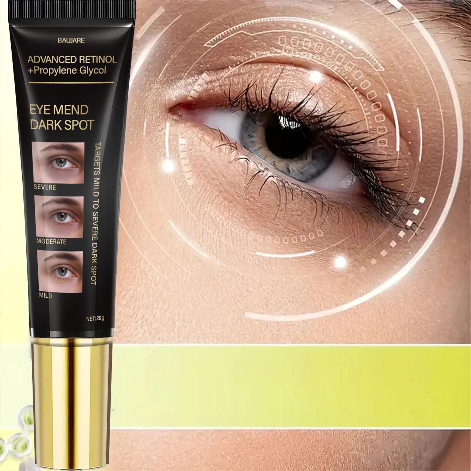 مصل ريتينول متطور لتصحيح البقع الداكنة، يهدف الدوائر الخفيفة إلى الشديدة، مع الكافيين وحمض الهيالورونيك. #5