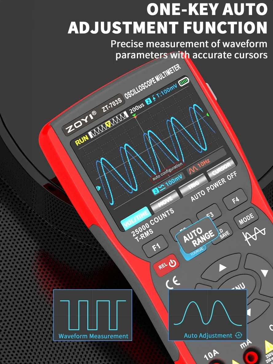 ZT703S nieuwe kleurenscherm draagbare digitale oscilloscoop multimeter autoreparatie-instrument multifunctionele meting anti-burn