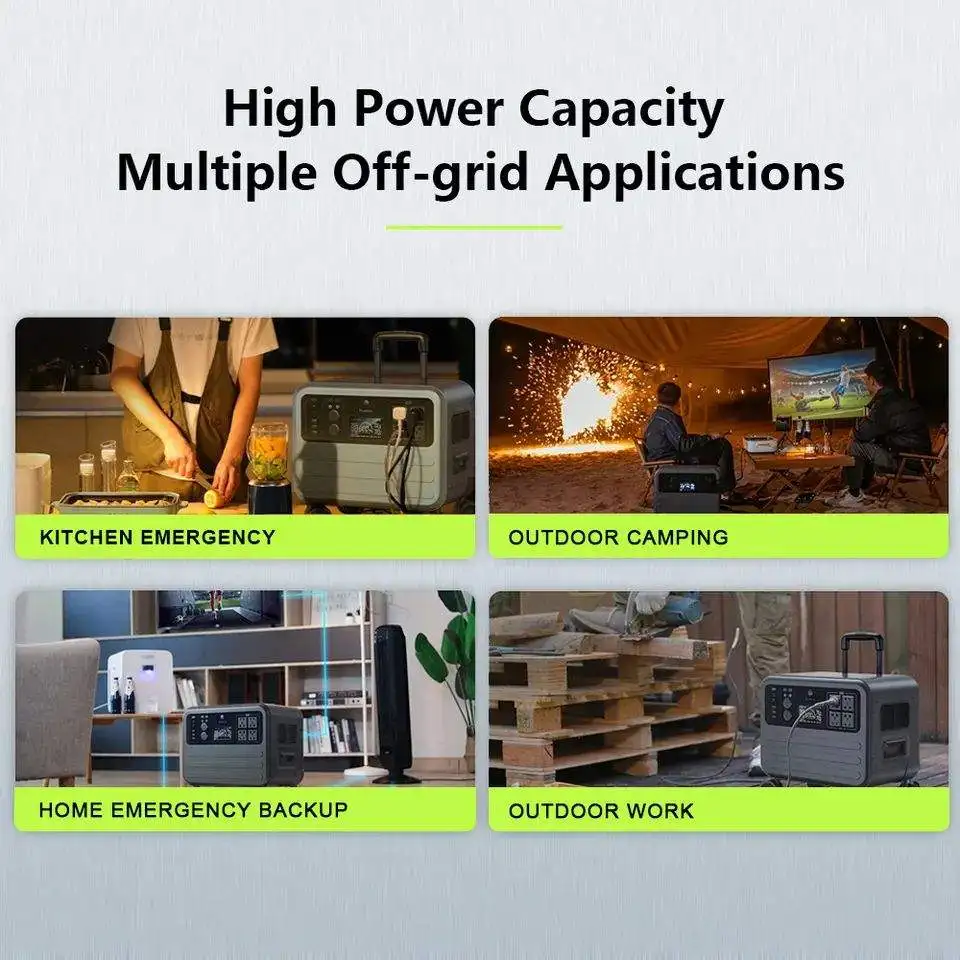 سعر المصنع 2200 واط محطة محمولة لوحة طاقة شمسية مصباح يدوي LiFePO4 بطارية نقية شرط لموجة العاكس تيار مستمر/التيار المتناوب الناتج للكهرباء