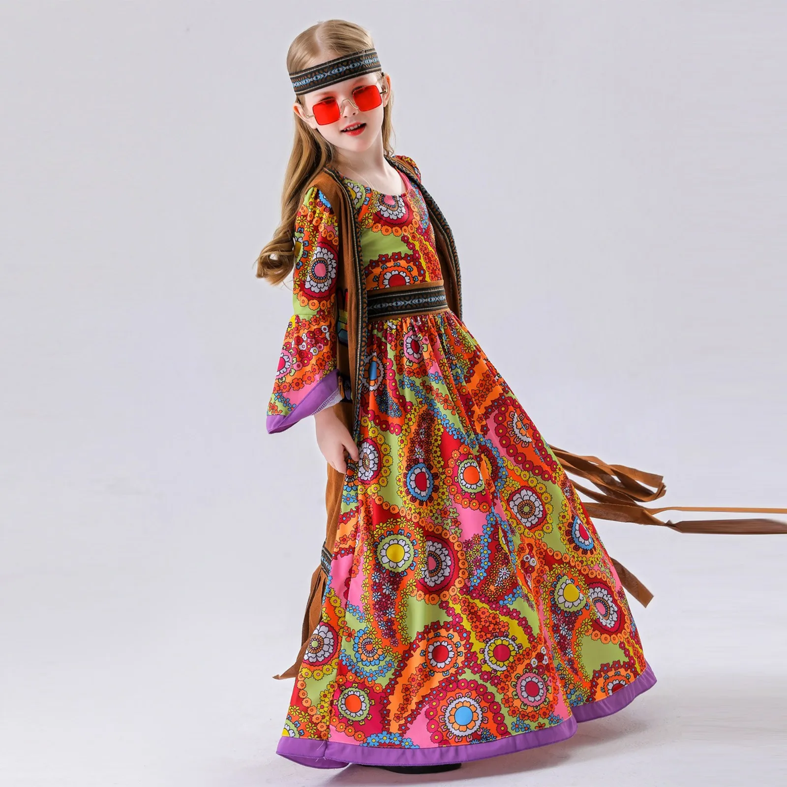 3 قطع ازياء الأداء المرحلة للفتيات ، ازياء الرجعية ، تأثيري الاسترالية ، اللباس مع سترة غطاء الرأس ، ازياء هالوين