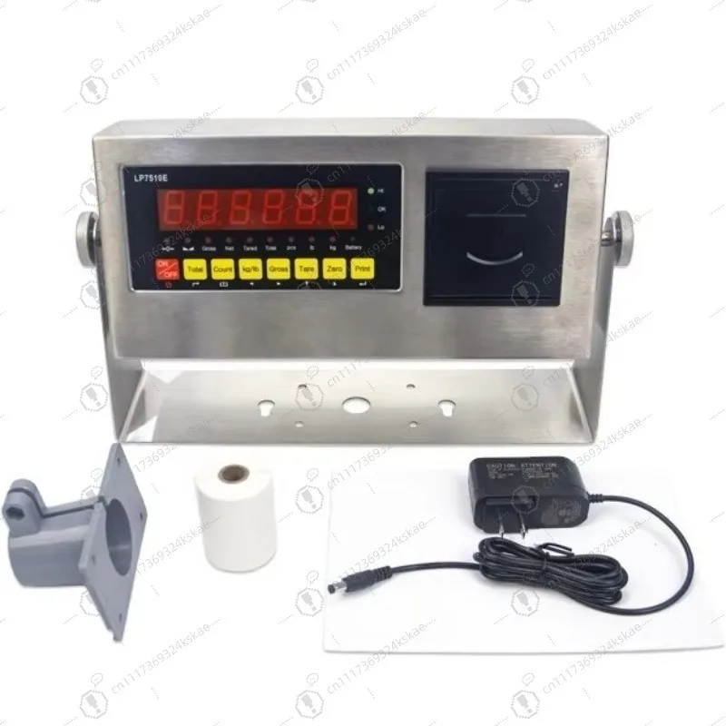 LP7510P Stainless‑Steel Digital Weighing Indicator,Built‑in Label Printer,LED‑LCD Display,0.1kg Precision ForPlatformTruck Scale