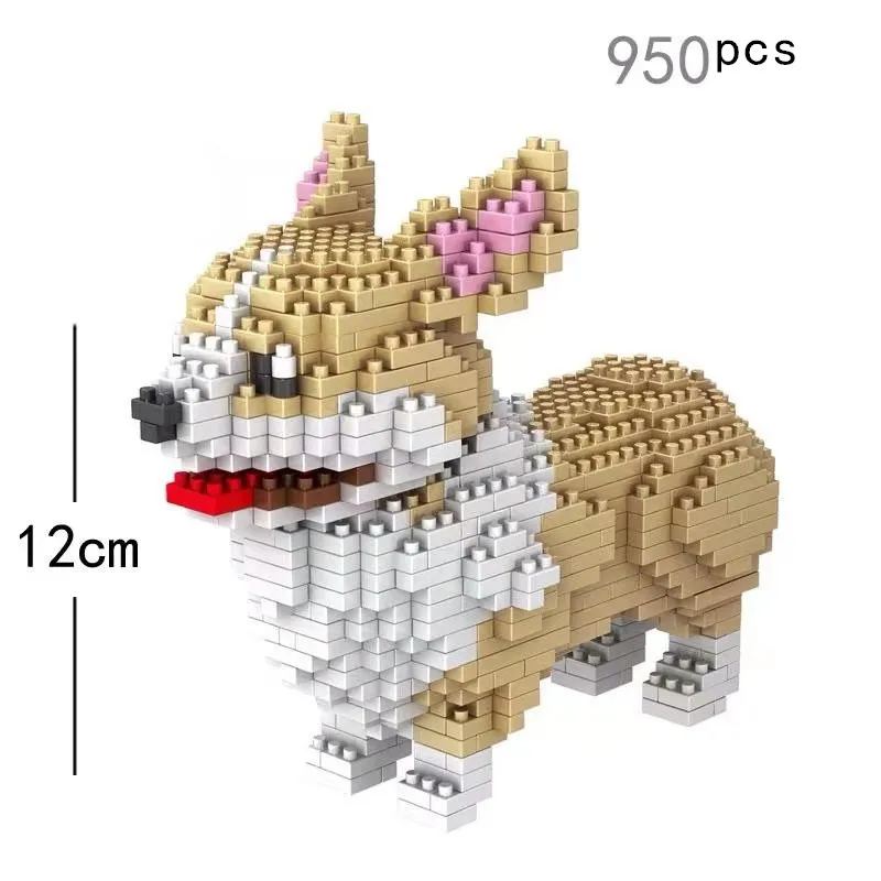 Pet Dog Building Blocks Teddy Hughes Corgi Snowy Shepherd Husky Dog Model Mini Collie Dog Style Bricks