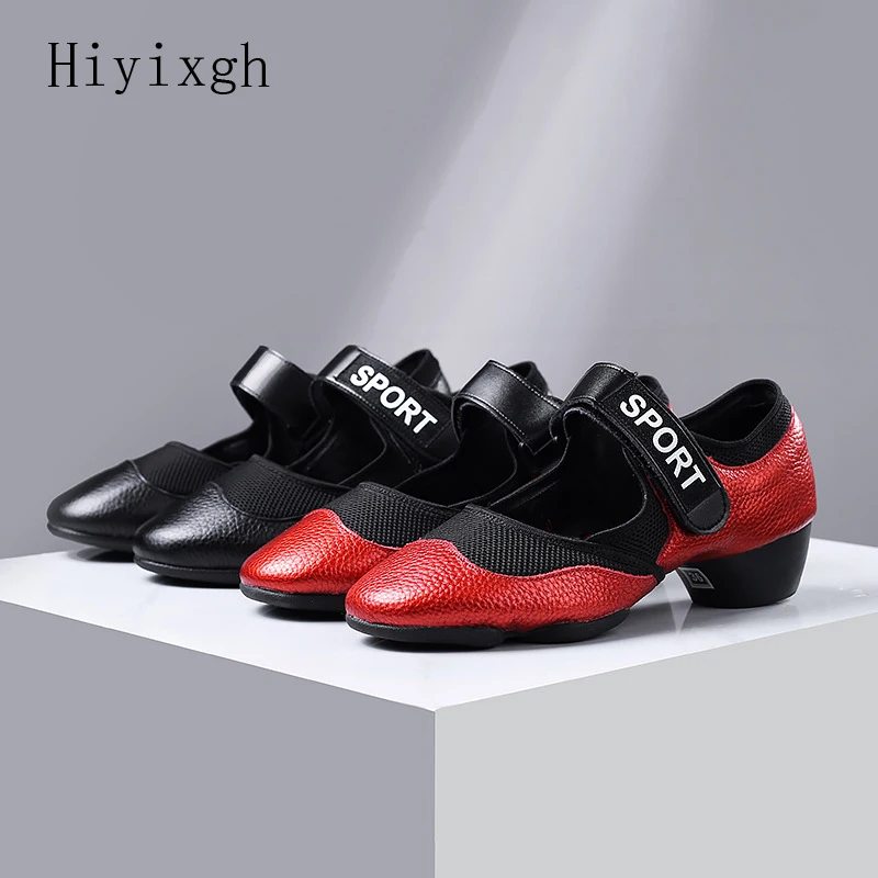 Hiyixgh-zapatos de baile profesionales de jazz para mujer, zapatos de baile de cuero suave, zapatos de baile latino