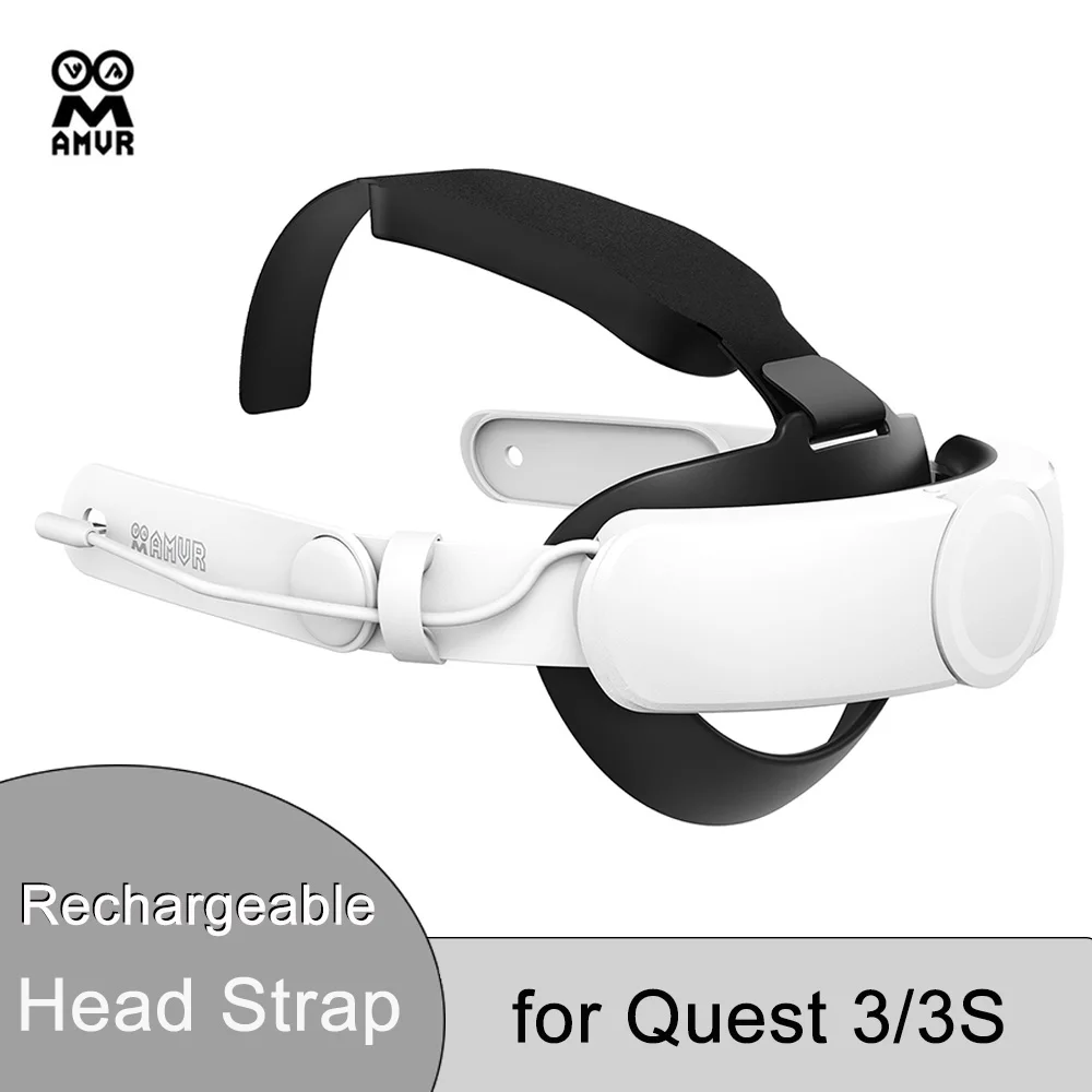 

AMVR Rechargeable Head Strap for Quest 3/3S VR Headset 8000mAh 18W Fast Charging Headband Headwear Elite Strap