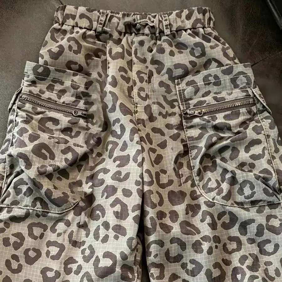 Boys Kids Thin Mosquito Pants Summer 2026 New Leopard Print Cargo Baby Cropped Pants