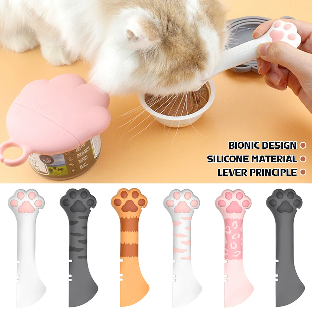 Colher Multifuncional para Ração de Animais de Estimação, Abridor de Latas, Colher para Mistura de Ração Úmida e Seca, Acessórios para Cães e Gatos, Pá Alimentadora, Utensílios de Mesa para Pets