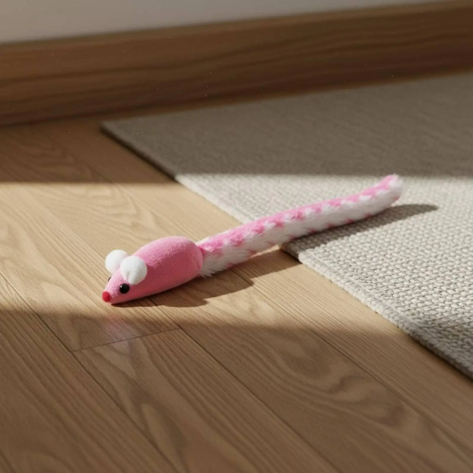 Soft Fabric Toy Plush Mouse with Crinkle Paper Interactive Long Tail Cat Toy for Play and Training