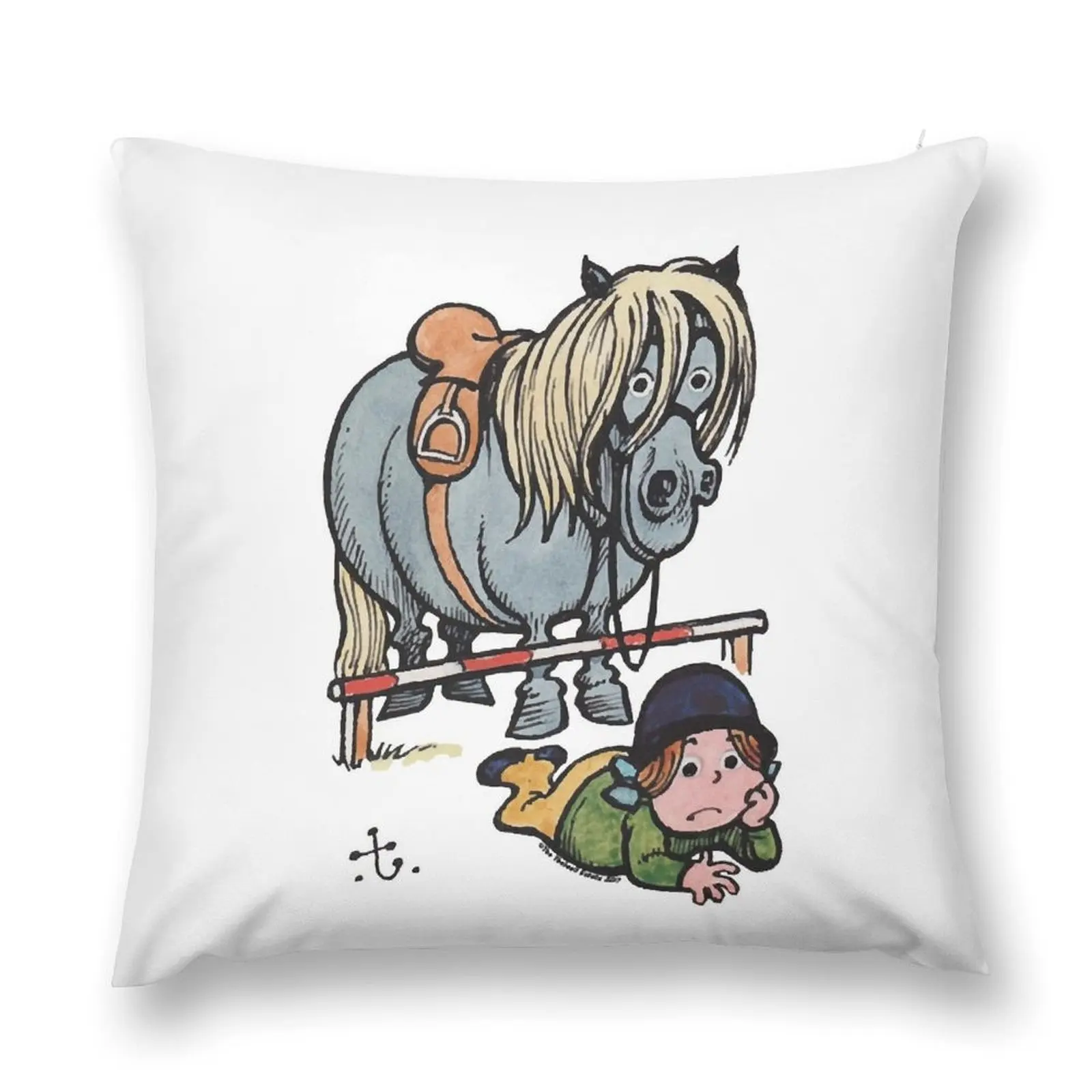 

Thelwell Funny Showjumping Gone Wrong Throw Pillow autumn decoration Embroidered Cushion Cover Christmas Cushion For Home pillow