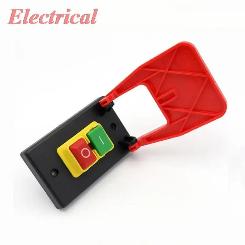 

1 шт., электромагнитный кнопочный переключатель, ВЫКЛ-ВКЛ, красная крышка, аварийная остановка, 16 А, 250 В переменного тока, защита от пониженного напряжения, 220-240 В