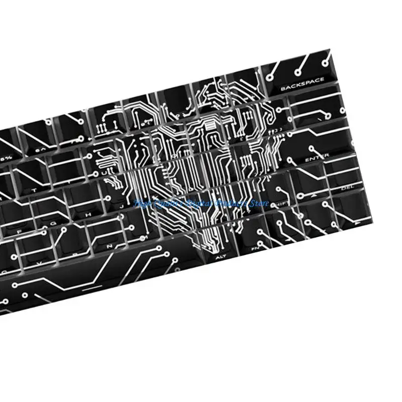 U2JE 64/74Key Keycaps Love Circuit Keycap Side Print Backlit Keycaps for 60 Keyboards