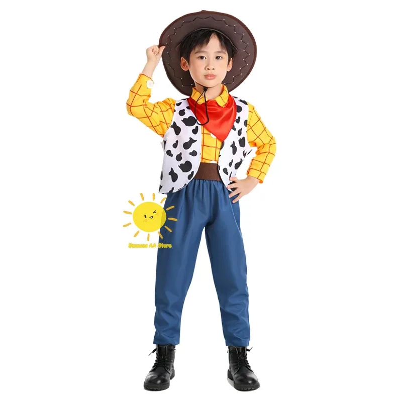 2025 11 BEAST KINGDOM Аниме История игрушек Косплей Костюм Ковбойские костюмы Жилет Шляпа Шарф Пояс Вуди Хэллоуин Карнавал Co