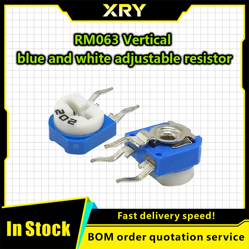 40pcs RM063 RM 063 Trimpot Trimmer Potentiometer 100 200 500 1K 2K 5K 10K 20K 50K 100K 200K 500K 1M Ohm Variable Resistor