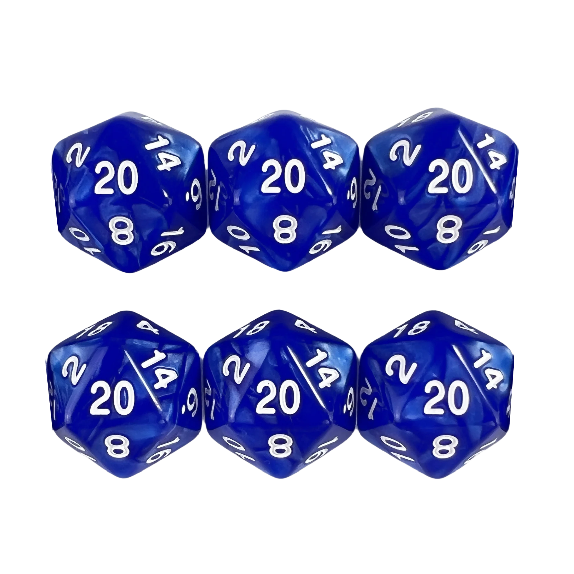 

Набор из 6 прозрачных цветных кубиков с 20 гранями, пластиковые кубики D20 для настольных ролевых игр - игровые аксессуары