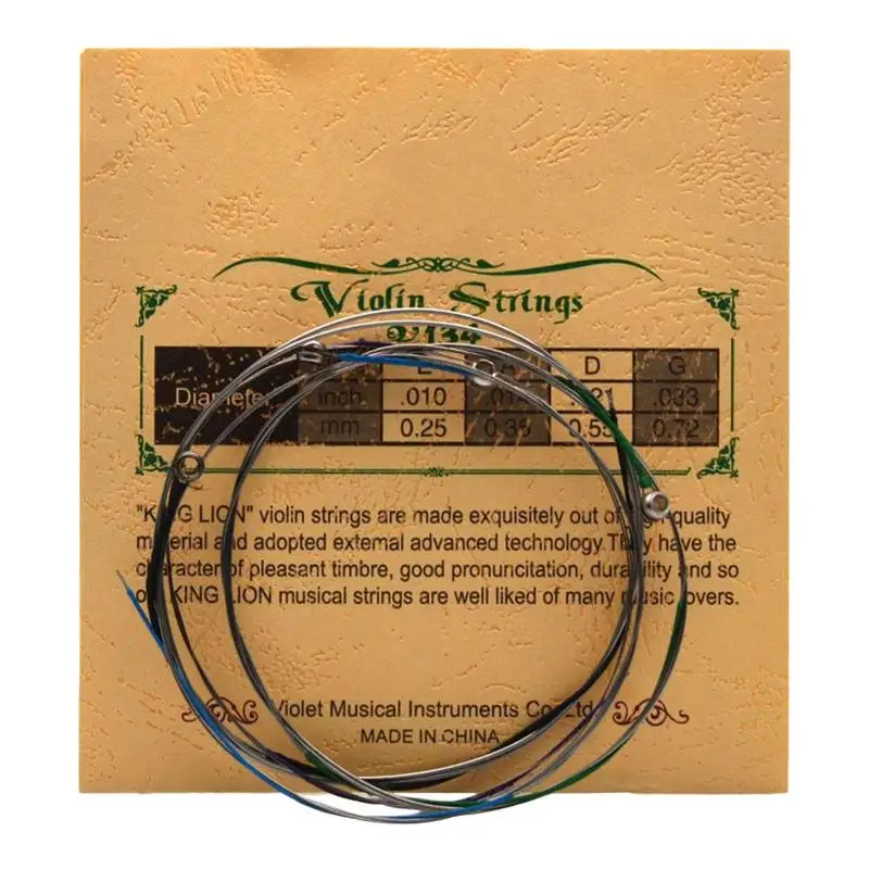 Violin Strings Replacement Solid Steel Core Rich Tone Strings For Instruments Handcrafted Fiddle Replacement Strings For All