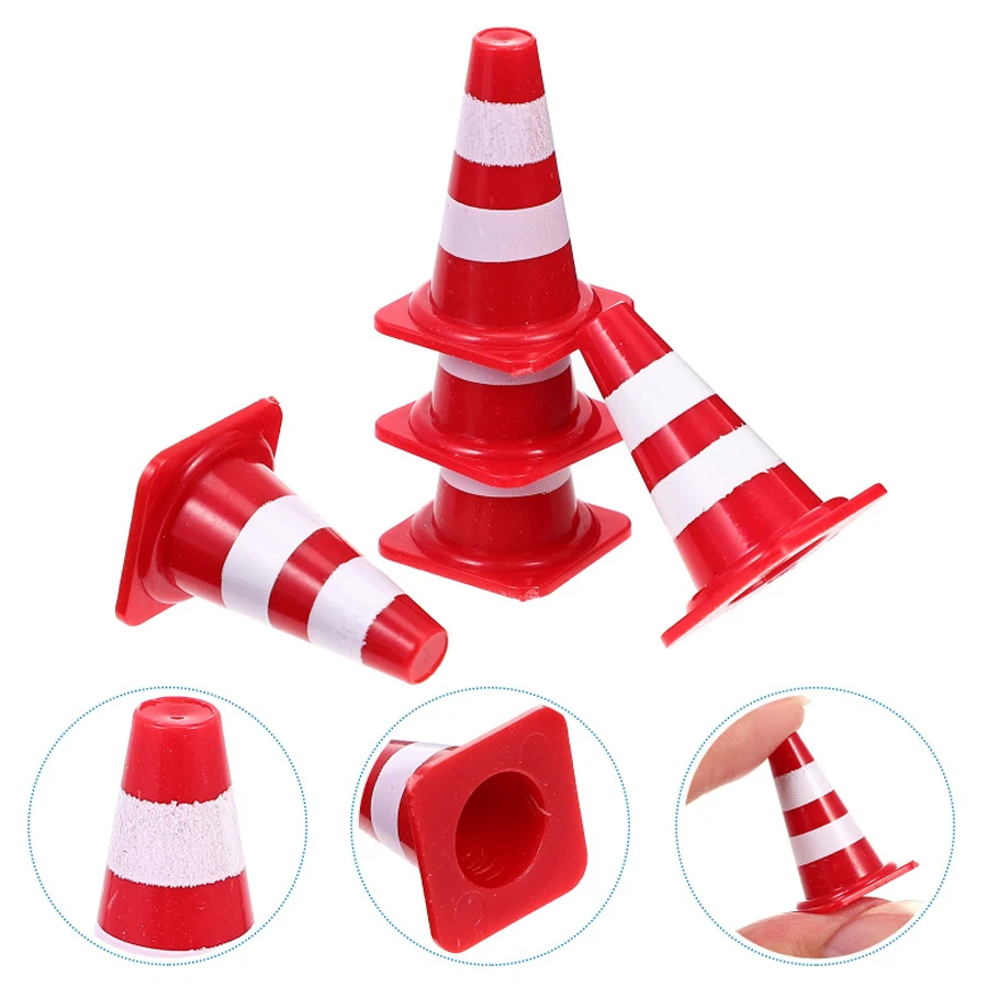 10 pcs 20 pcs Marked Cones 2.5cm Mini Roadblock Traffic Sign Parking Scene Sand Table Drill Road Simulation Props Red Obstacles