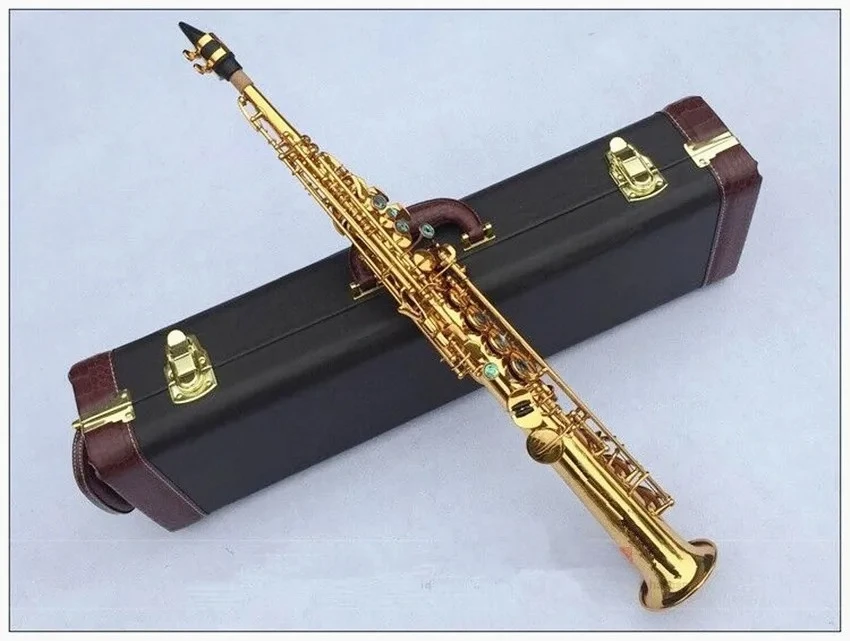 Fast shipping Straight Professional level Soprano Saxophone Abalone buckle Key Bb Musical instrument Sax With case 2026
