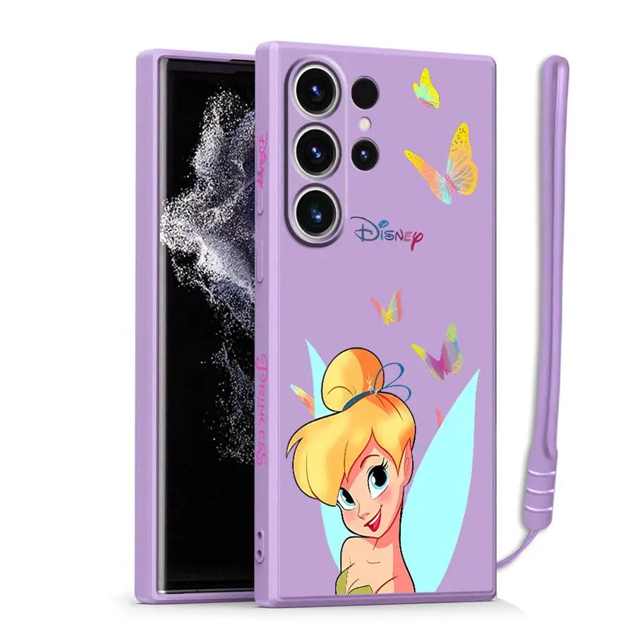 ديزني تينكر بيل جراب هاتف لسامسونج غالاكسي S24 الترا S22 S23 الترا 5G نوت 20 S20 FE S21 S25 زائد لينة غطاء من البولي يوريثان