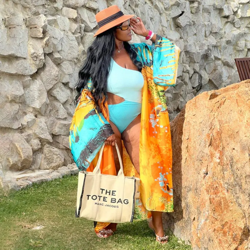 

European And American Style Women's Fashion Casual Windbreaker K10173 Imitation Silk Print Direct from Factory Spot