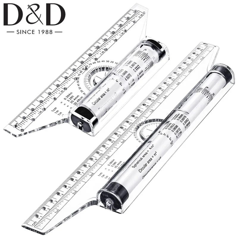 

15/30CM Multi Function Drawing Tool Roll Draw Ruler Portable Universal Parallel Ruler Clear Angles Line Ruler