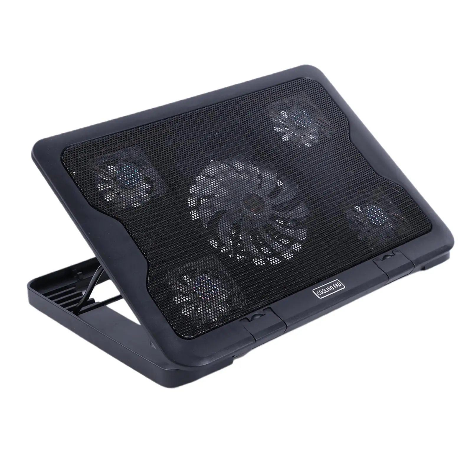 Laptop Cooling Pad Cooler 5 Fans Lights Dual USB 2.0 Ports for 12