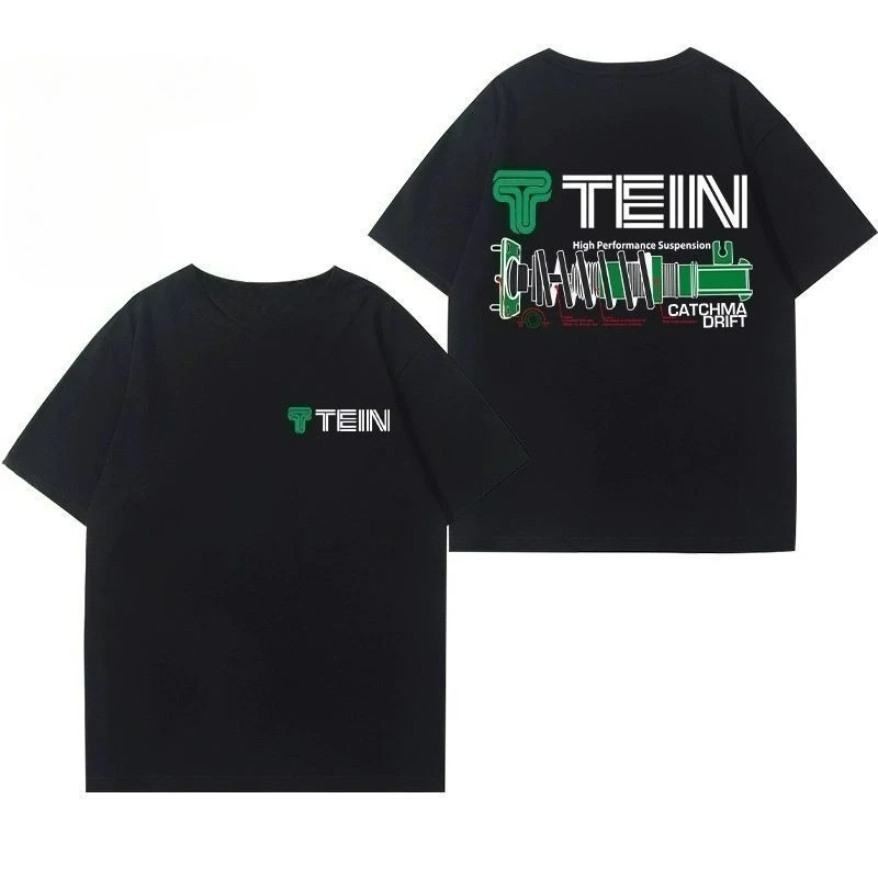 

2025 New Men's and Women's TEIN Shock Absorber Modified Car Creative T-shirt Casual Motorcycle Friends Club Short-sleeved Top