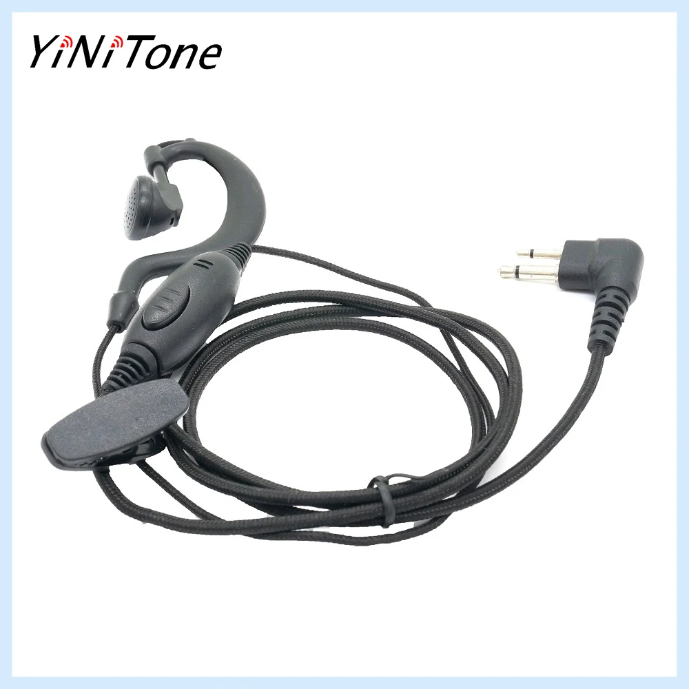 

10pcs Motorola 2-Pin Covert Earpiece w/ G-Shaped Hook, Hidden PTT Mic, Noise Cancelling for CP/GP/XTN Series Radios