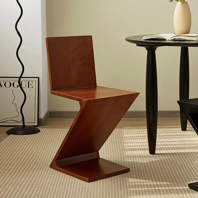 

Роскошный стул Zigzagchair, дизайнерский обеденный стул, креативный Z-образный домашний обеденный стул из массива дерева, мебель для гостиной, подарок