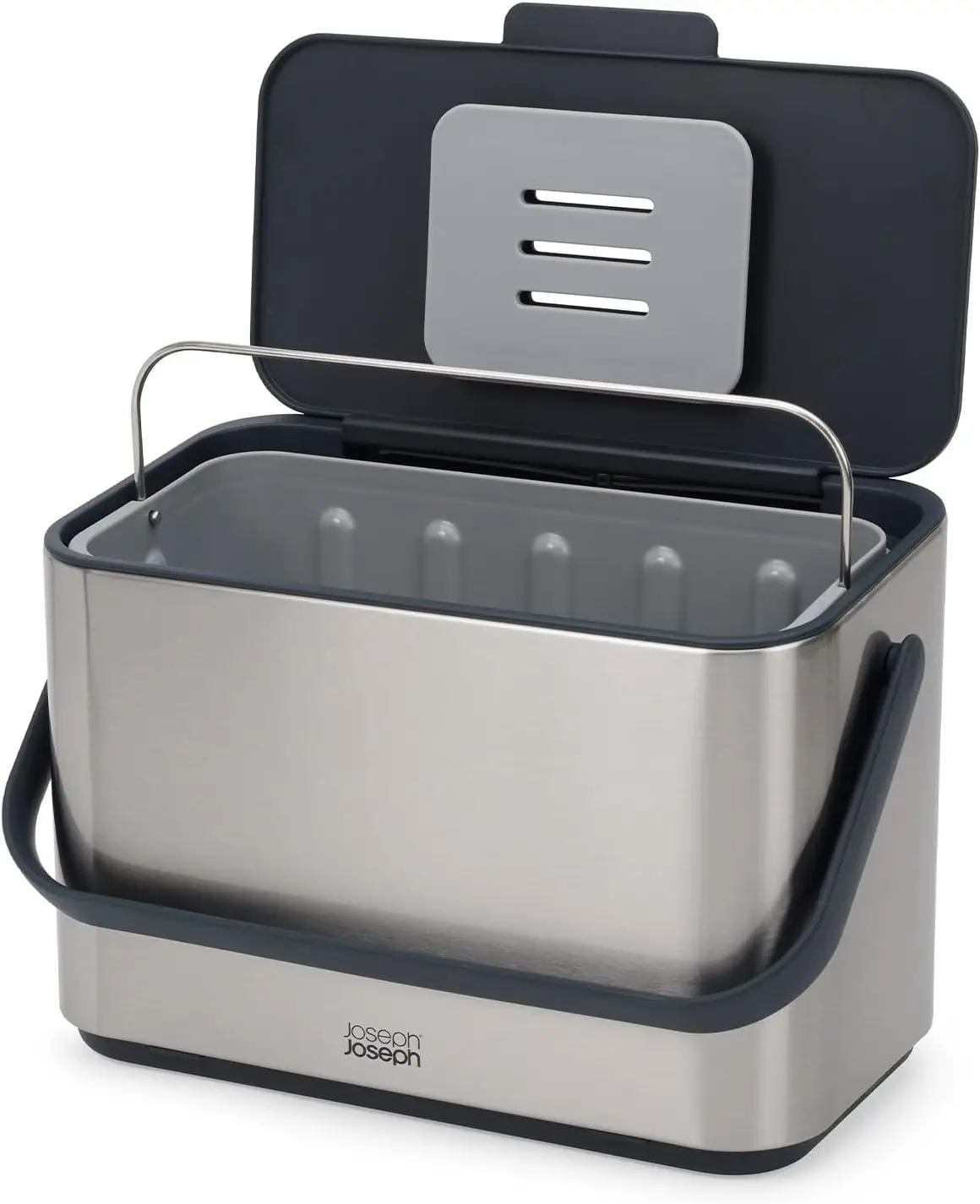 

Stainless Steel Kitchen Compost Bin with Odor Filter and Removable Inner Bucket, 1.06 Gallon