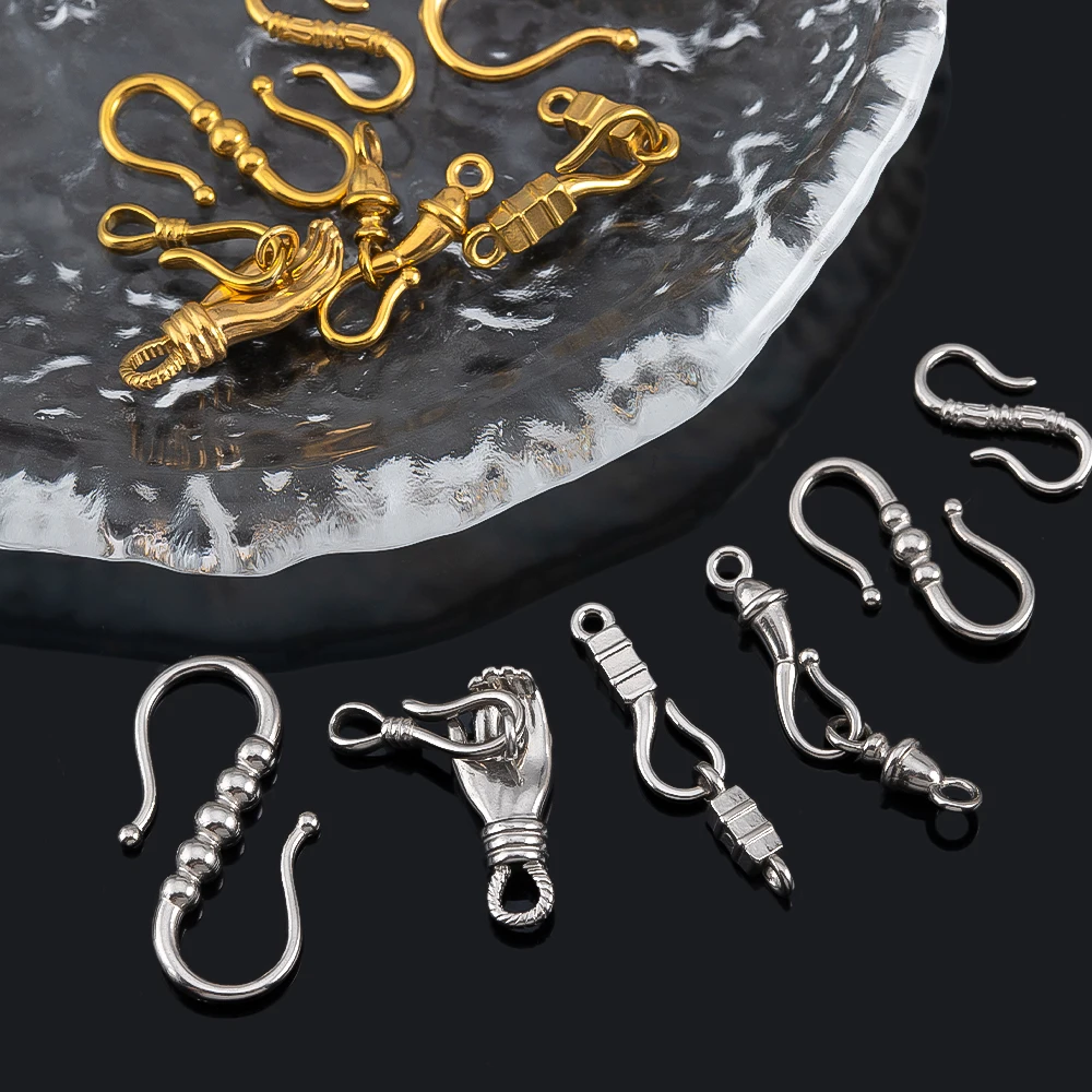 

2pcs Stainless Steel Cylindrical Boat Anchor Hand Shaped S-shaped Connection Buckle For DIY Jewelry Making Accessories Materials