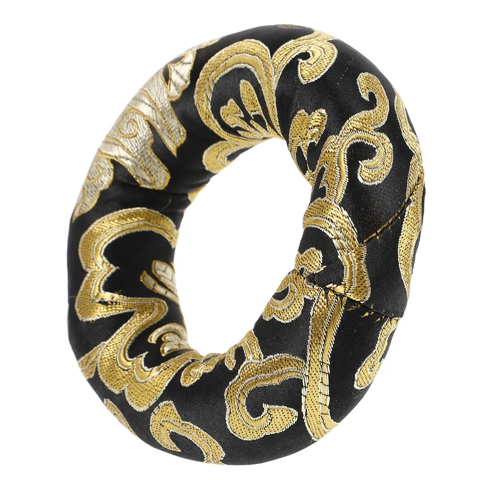 

10Cm Handmade Round Silk Cushion For Singing Bowl Meditation Yoga Brocade Art Decor Jewelry Display Instrument Accessory