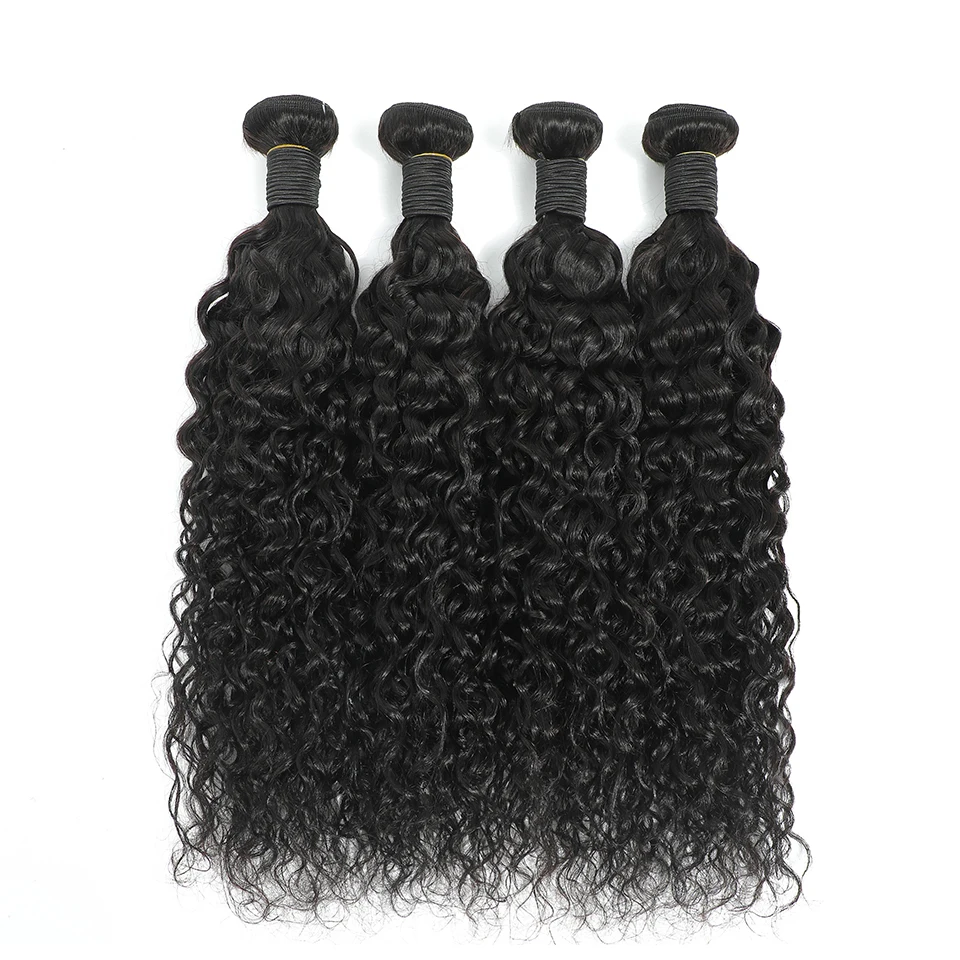 12A Brazilian Human Hair Water Wave Bundles Human Hair Unprocessed Raw Double Weft Virgin Human Hair Weave Extensions Natural Color #1B 1 2 3 4 Bundles Human Hair Bundles Deals for Women Daily Use Birthday Holiday Gift Kpop Popular Hairstyles