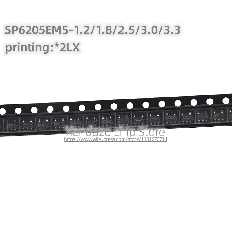 10pcs/lot SP6205EM5-1.8 SP6205EM5-1.2/1.8/2.5/3.0/3.3 Silk screen printing *2LX SOT23-5 package 1.8V output LDO regulator chip