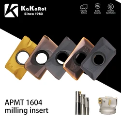 KaKarot-insertos de carburo de alta calidad APMT1604PDER APKT1604, piezas de torno APMT CNC, insertos de fresado de carburo