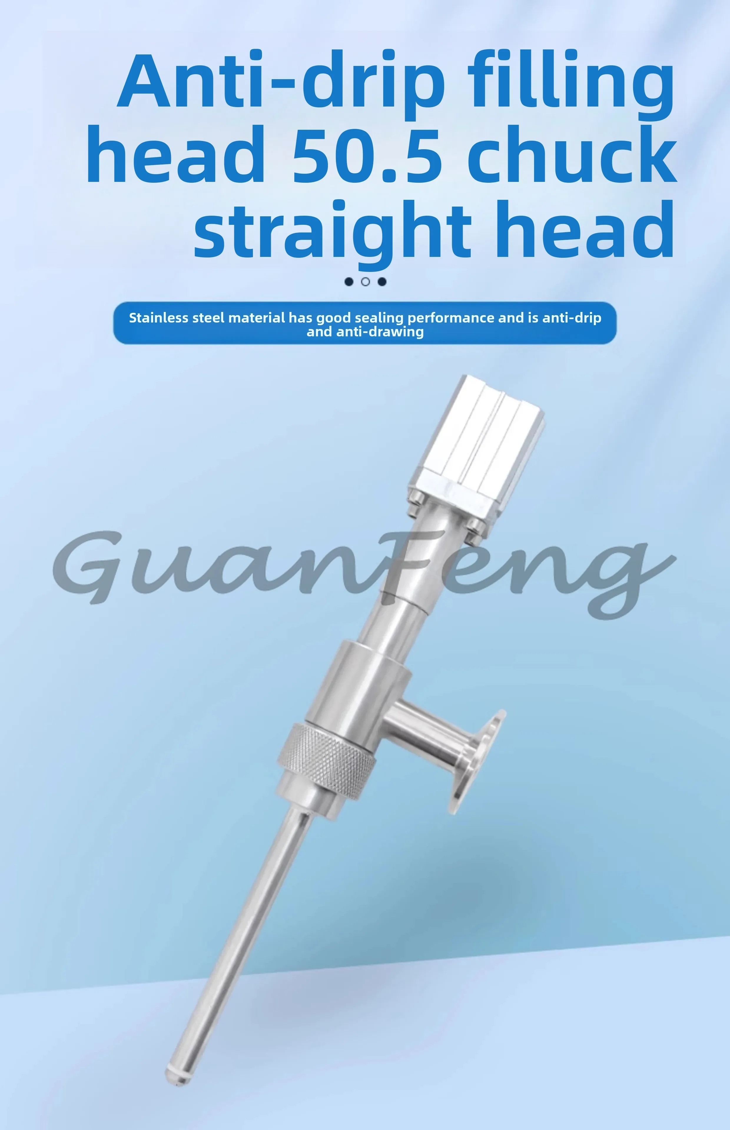 Anti Drip Chuck Straight Head Stainless Steel Extended Filling Valve Anti Foaming Liquid Filling Machine Accessories