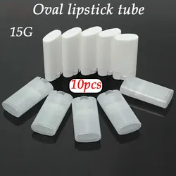 Tubes plats ovales vides blanc clair, 10 pièces x 15g, DIY, Pots de baume à lèvres déodorant, bouteilles de voyage rechargeables