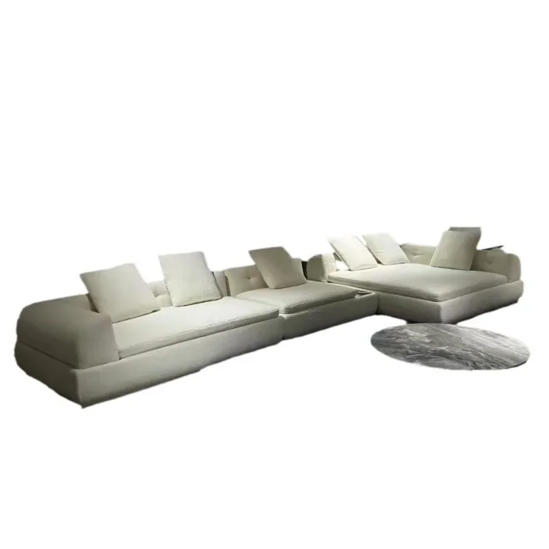 

Italian sofa high-end fabric sofa white modern simple minimalist style