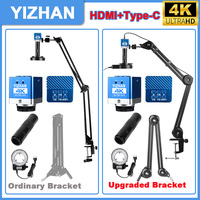 YIZHAN 1080P 4K HD Electron Video Microscope HDMI VGA USB Welding Microscope Camera 150X Zoom Lens Metal Folding Stand Repair