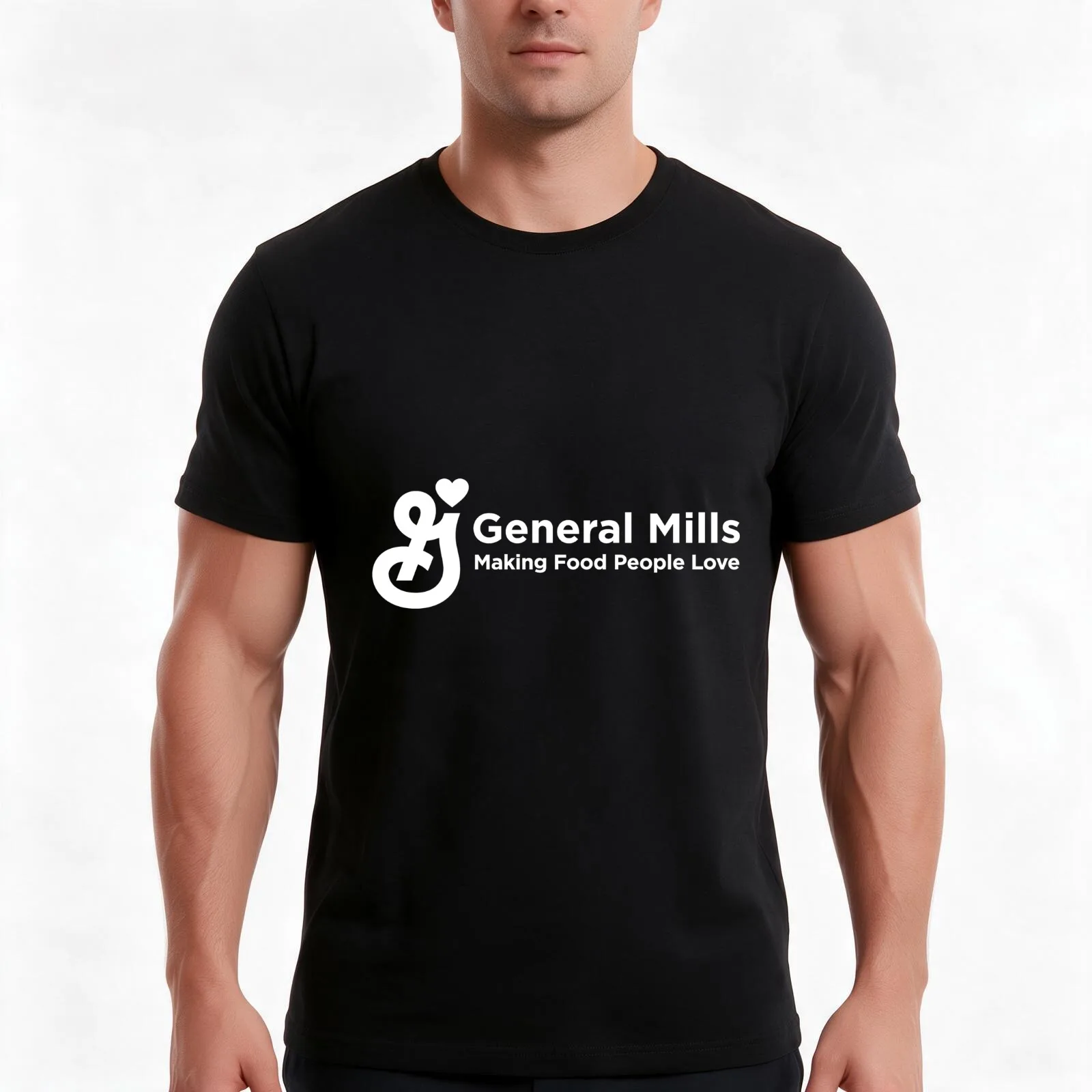 general mills corporate logo T-Shirt, Summer Casual Cotton Tee, Oversized Streetwear Tops, Vintage Graphic Print, 100% Cotton